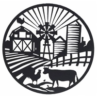Round Farm Life Metal Wall Art 40cm