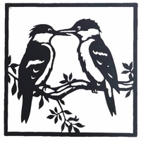 Square Kookaburra Duo Metal Wall Art 30cm