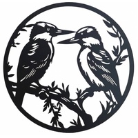 Round Happy Kookaburra Metal Wall Art 40cm