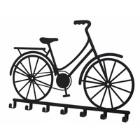 Bicycle Meatl Wall Art W 7 Hooks 30x21cm