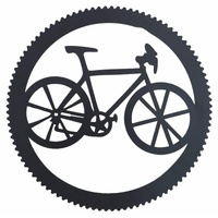 Round Bike And Cog Metal Wall Art 45x45cm