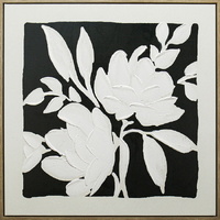 Black & White Blooms Framed Artwork 80cm