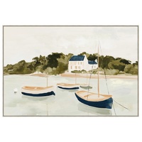 Boats By The Bay Framed Artwork 120cm