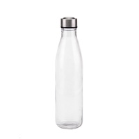 bulk 12 Clear Glass Water Bottle 1L 2 Assorted 8x31cm