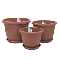 bulk 14 Garden Plastic Pot & Saucer Large Size 39x30cm
