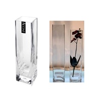 bulk 12 Glass Square Vase Flower 20cm