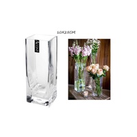 bulk 12 Glass Square Vase 25cm
