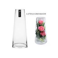 bulk 6 Glass Tapered Vase 30cm