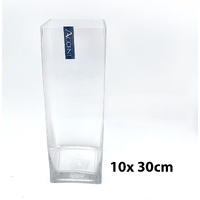 bulk 12 Glass Square Vase 30cm