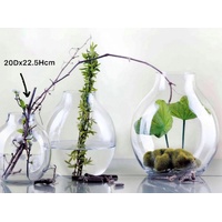 Glass Wide Bubble Vase 22cm