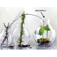 Glass Wide Bubble Vase 34cm