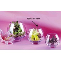 Glass Bowl Shape Vase 15cm