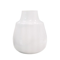 bulk 4 White Glass Belly Vase Tina 22cm