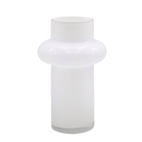 bulk 4 White Round Belly Glass Vase Tina 26cm