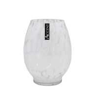 bulk 6 White Speckle Barrel Vase 20cm
