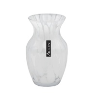 bulk 6 White Speckle Flared Vase 20cm