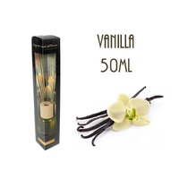 bulk 24 Scented Oil Diffuser Vanilla 50Ml 8 Rattan Sticks