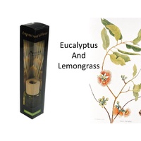 bulk 24 Scented Oil Diffuser Lemongrass Eucalyptus 50ml 8 Rat Sticks