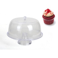 Acrylic Cake Stand w Lid Cover 34cm