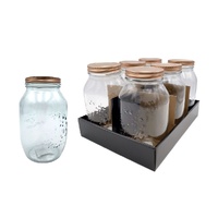 bulk 18 Glass Jar w Metal Lid 1500ml Canister 20cm