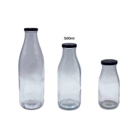 bulk 24 500ml Glass Milk Bottle