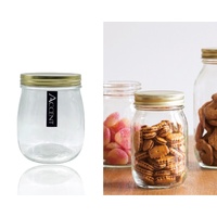 bulk 24 Glass Jar w Screw Lid 700ml Canister 13cm