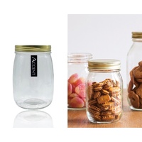 bulk 24 Glass Jar w Screw Lid 1000ml Canister 16cm