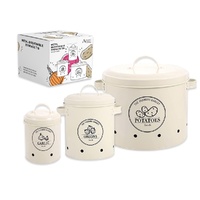 Set 3 Metal Breathable Tin Food Container 23cm