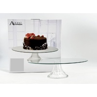 Glass Round Cake Stand 30cm