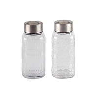 bulk 24 Glass Bottle w Metal Screw Lid 300ml Assort 6x15cm