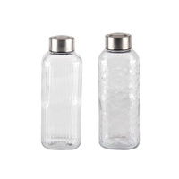 bulk 24 Glass Bottle w Metal Screw Lid 400ml Assort 6x19cm