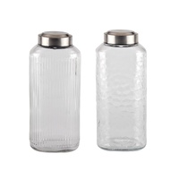 bulk 12 Glass Bottle w Metal Screw Lid 1.3Lt Assort 10x25cm
