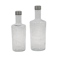bulk 12 Clear Glass Bottle w Screw Lid 1Lt 28cm