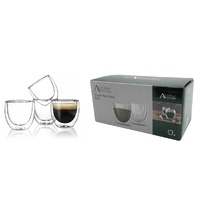 bulk 24 Double Wall Glass Coffee Mug 80ml