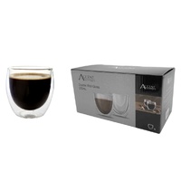 bulk 12 Double Wall Glass Coffee Mug 250ml