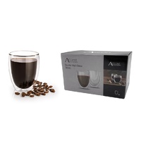 bulk 24 Double Wall Glass Coffee Mug 350ml
