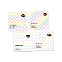 bulk 960 Dots Stars Gingham Diagonal Stripes Napkin 2ply Assort 33cm