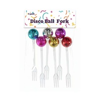 bulk 144 Reusable Plastic Disco Ball Fork Asst