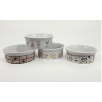 bulk 24 Cat Bowls 4 Designs 12x4cm