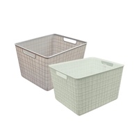 bulk 12 Rect Storage Basket w Handle Assort 29cm