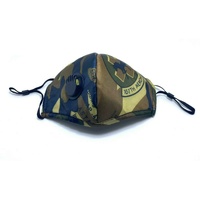 Adult Face Mask Camouflage Reusable Adjustable w Breathing Valve 3Ply