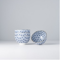 Bowl Set 4pcs Starburst Blue Design