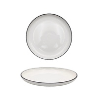 bulk 24 Sorrento Porcelain Side Plate w Black Rim 20cm
