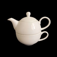 bulk 8 White Fine Bone China Teapot & Cup Set 450 & 300ml