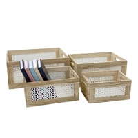 Set 4 Paulownia Wood Crates 40x18cm