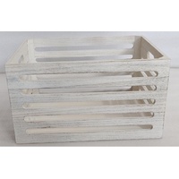 Wood Crates White Wash 40x22cm