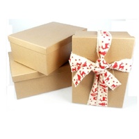 Set 18 Assorted Gift Boxes Natural Brown 43x16cm
