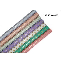 bulk 50 Rolls Polka Gift Wrap 60gsm 300cm