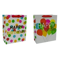 bulk 24 Large Foiled Happy Bday Gift Bag Assort 32cm