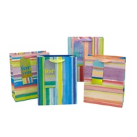 bulk 24 Xlarge Colourful Stripe Gift Bag Assort 42cm